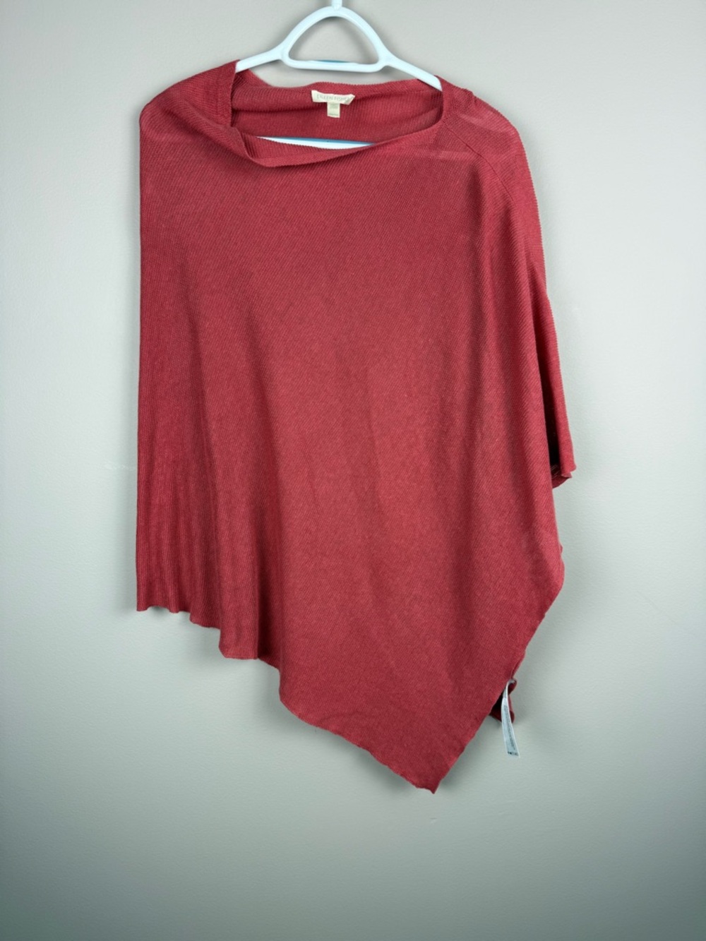Eileen Fisher organic linen one size poncho top orange